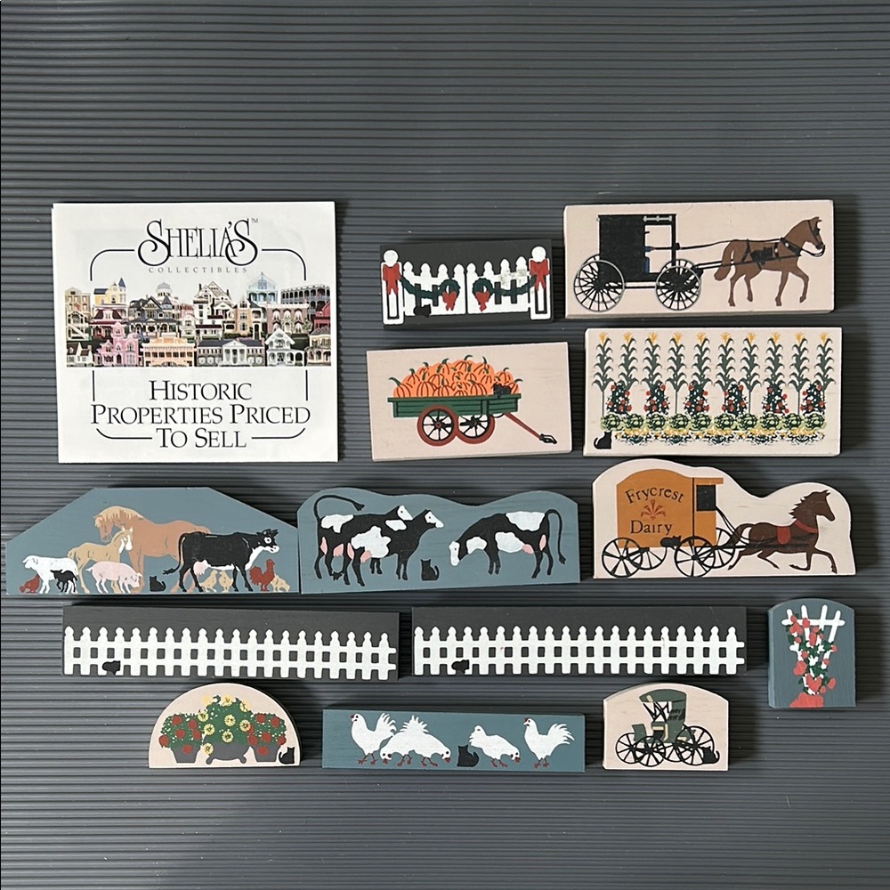 VTG, Shelia's Collectibles 13pcs Amish Farmhouse Decor Set